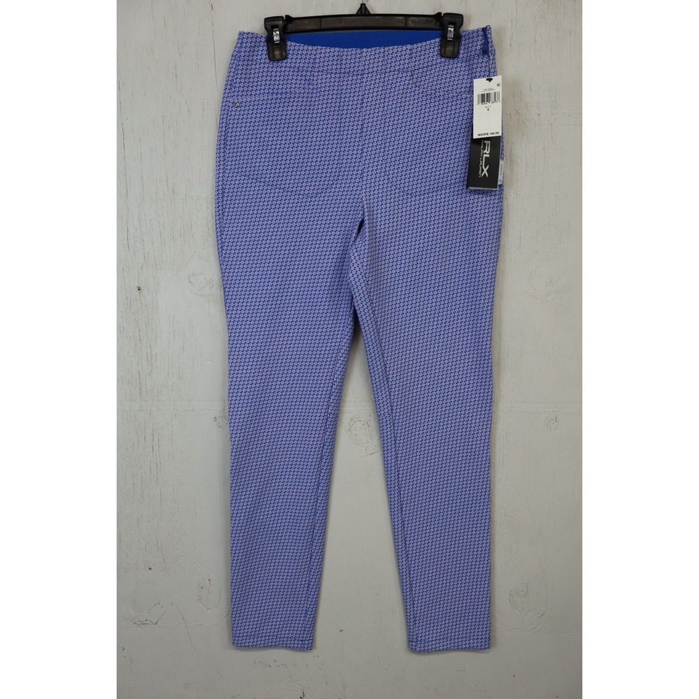 NEW RLX Golf Ralph Lauren Women's Size 8 2 Geo-Print Stretch Pant Blue Pink